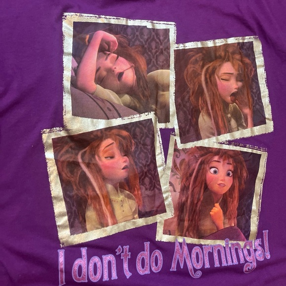 Disney Parks Frozen Anna "I Don't Do Mornings!" Sleep Shirt Adult One Size - Picture 2 of 5